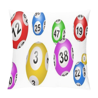 Personality  Multicolored Loto Balls On A White Background  Pillow Covers