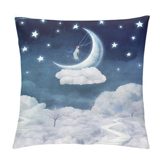 Personality  City Of Children On  Fantastic Clouds In The Sky Pillow Covers