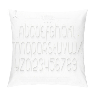 Personality  Set Of Round Thin Line Style Alphabet Letters And Numbers On White Background. Vector Font Type Design. Modern Commercial Lettering Icons. Stylized Logo Text Typesetting. Contemporary Typography Template Pillow Covers