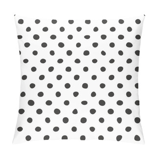 Personality  Seamless Dark Vector Pattern With Tile Black Polka Dots On White Background Pillow Covers