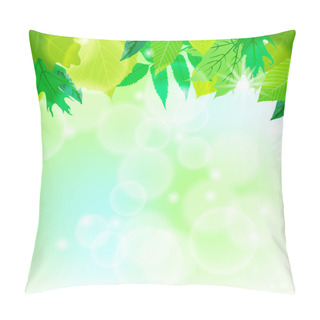 Personality  Spring Card Background With Sun And Leaves Pillow Covers
