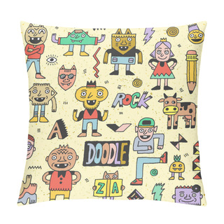 Personality  Doodle Emotional Characters Set Pillow Covers