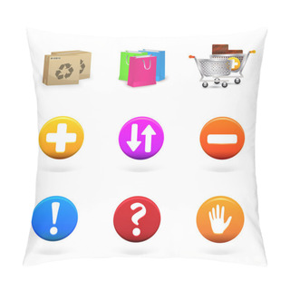 Personality  Vector Collection Of Shopping And Commerce Icons Pillow Covers