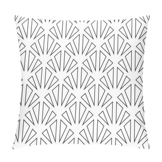 Personality  Black Triangle Contours On White Background. Image With Repeated Hollow Triangles. Seamless Pattern With Polygons. Modern Abstract Motif. Grid Motif. Geometrical Image. Triangular Shapes. Vector Art. Pillow Covers