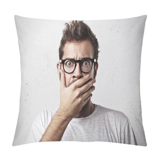 Personality  Shocked Young Man Pillow Covers