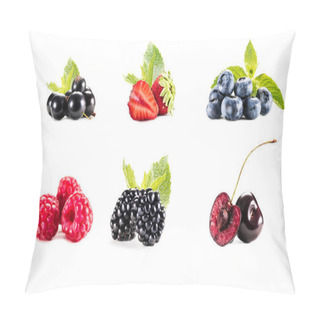 Personality  Collage With Piles Of Various Berries  Pillow Covers
