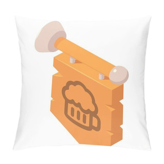 Personality  Beer Bar Welcome Board Icon, Isometric Style Pillow Covers