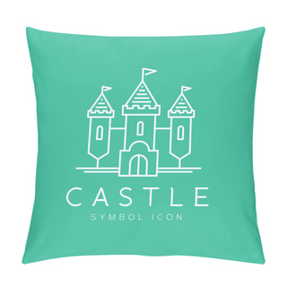 Personality  Abstract Castle Line Craft Style Vector Symbol Icon Pillow Covers
