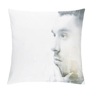 Personality  Close Up Of Male Face Pillow Covers