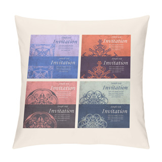 Personality  Set Of Beautiful Retro Cards - For Invitation Pillow Covers