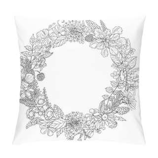Personality  Doodle Floral Wreath Pillow Covers