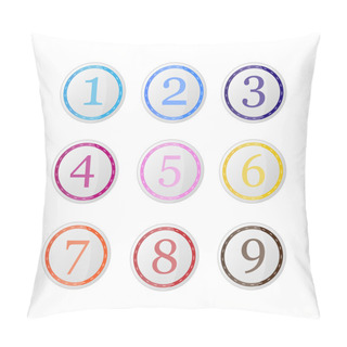 Personality  Vector Set Of Icons With Numbers. Pillow Covers