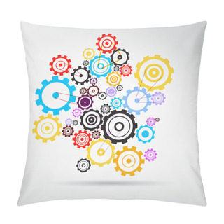 Personality  Abstract Colorful Cogs Pillow Covers