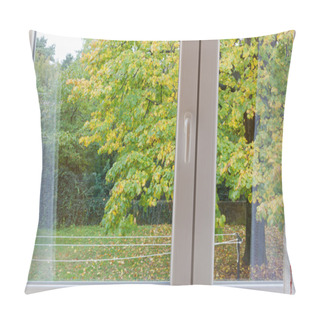 Personality  View Through A Window On A Windy Autumn Afternoon Pillow Covers