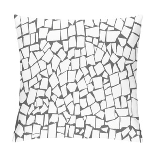 Personality  Realistic Texture Of Black And White Asymmetric Decorative Tiles Wall. Modern Abstract. Brickwork Texture. Vector Illustration Pillow Covers