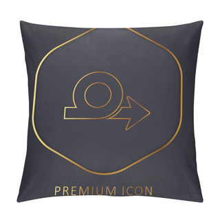 Personality  Arrow Loop Symbol Golden Line Premium Logo Or Icon Pillow Covers