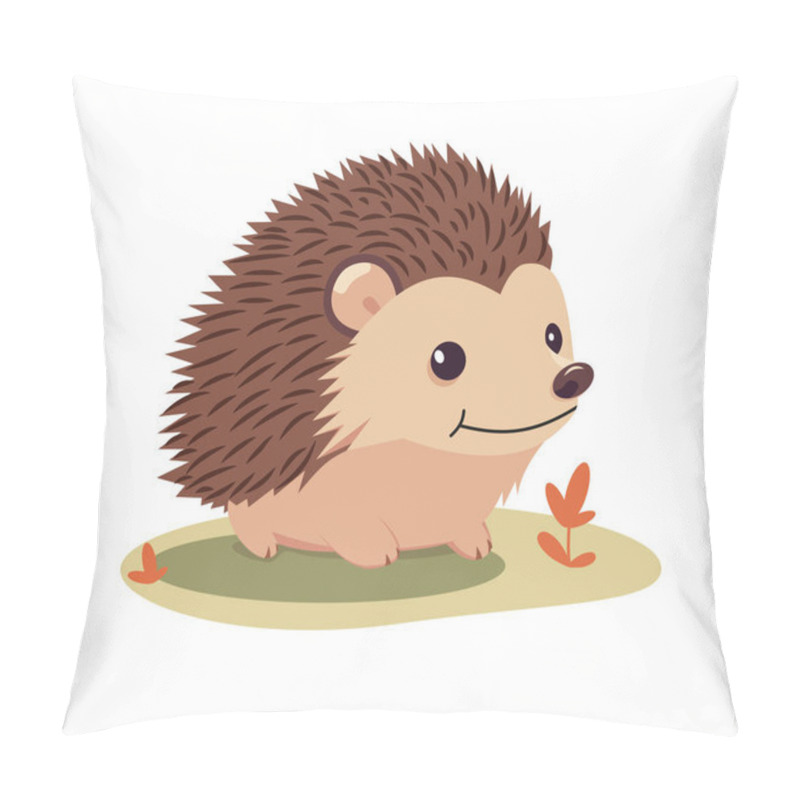 Personality  Cute baby hedgehog cartoon on white background pillow covers