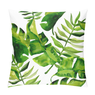 Personality  Tropical Hawaii Leaves Palm Tree Pattern In A Watercolor Style. Pillow Covers