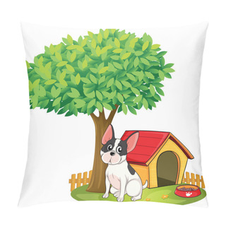 Personality  A Doghouse And A Dog Under A Tree Pillow Covers