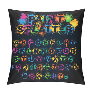 Personality  Colorful Paint Splatter Alphabet Pillow Covers