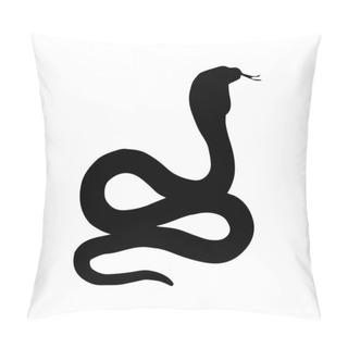 Personality  Snake Silhouette On White Background Pillow Covers