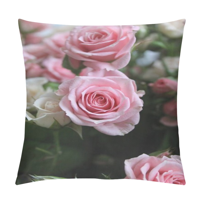 Personality  close up shot of fresh rose flowers pillow covers