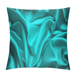 Personality  Silk Cloth Background, Blue Satin Abstract Waving Fabric Pillow Covers