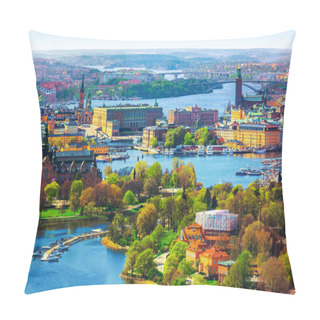 Personality  Aerial Panorama Of Stockholm, Sweden Pillow Covers