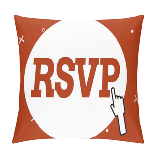 Personality  Conceptual Hand Writing Showing Rsvp. Business Photo Showcasing Please Reply To An Invitation Indicating Whether One Plans To Attend Pillow Covers