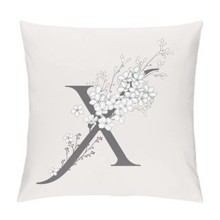 Personality  Vector Blooming Floral Initial X Monogram And Logo Pillow Covers