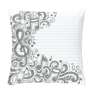 Personality  I Love Music Back To School Sketchy Notebook Doodles Pillow Covers