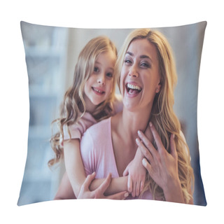 Personality  Mom And Daughter At Home Pillow Covers