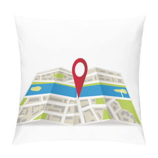 Personality  Navigation Map With Pin Pointer Pillow Covers