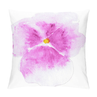 Personality  Watercolor Illustration Of Stylized Pansy Flower. Color Illustration Of Flowers In Watercolor Paintings. Pillow Covers