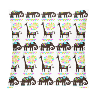 Personality  Giraffes And Elephants Pillow Covers