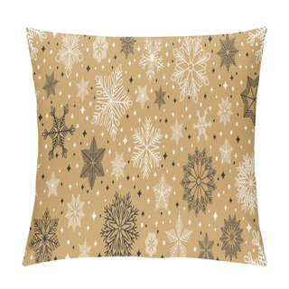 Personality  Christmas Seamless Pattern With Geometric Motifs. Snowflakes With Different Ornaments. Pillow Covers