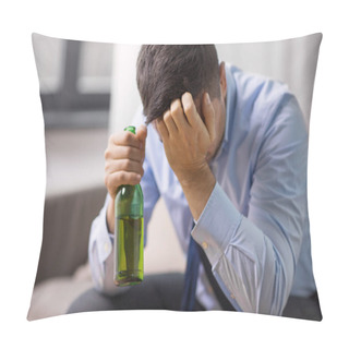 Personality  Male Alcoholic Drinking Beer At Home Pillow Covers