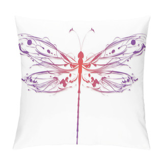 Personality  Abstract Colorful Dragonfly Pillow Covers