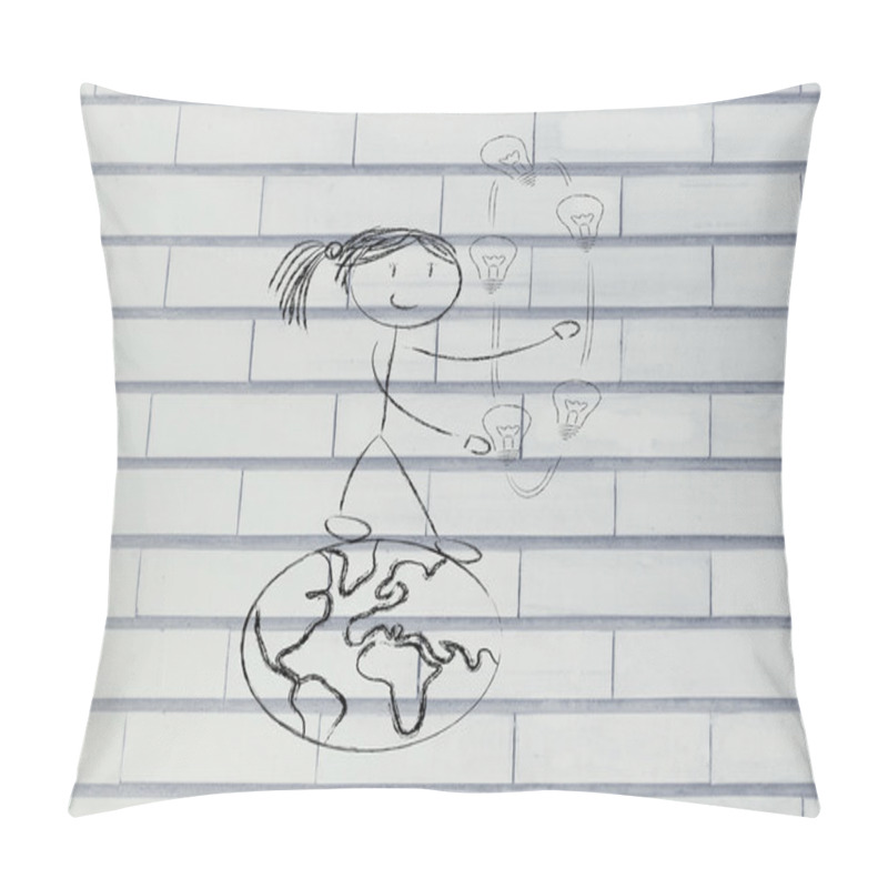 Personality  ideas can change the world: concept of innovation pillow covers
