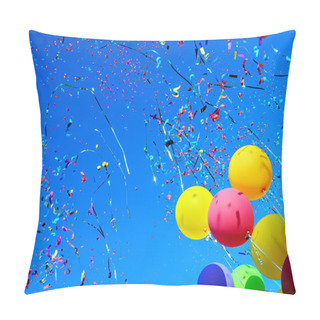 Personality  Multicolored Balloons And Confetti Pillow Covers