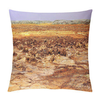 Personality  Dallol Mountain Rising 50-60 Ms.over The Salt Flats. Danakil-Ethiopia. 0328 Pillow Covers