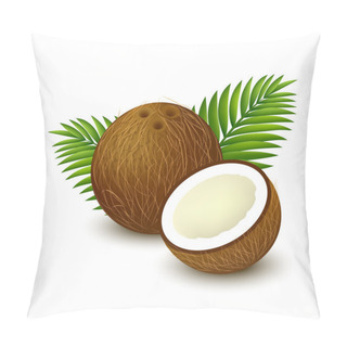Personality  Coconut With Palm Leaves Pillow Covers