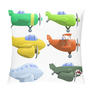 Personality  Illustration Of Set Of Six Different Planes Pillow Covers