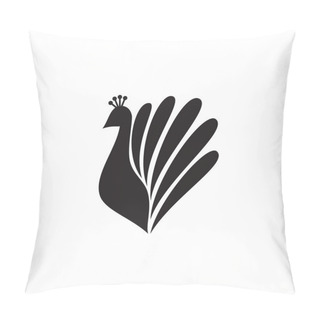 Personality  Stylized Silhouette Of A Peacock Pillow Covers