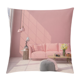 Personality   Living Room Loft Interior. 3d Rendering Pillow Covers
