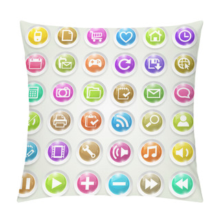 Personality  Media Icons Vector Set Pillow Covers