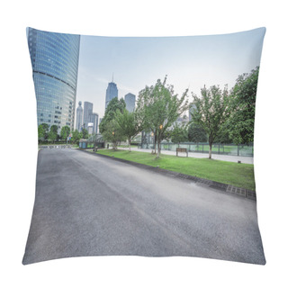 Personality  Asphalt Road Of A Modern City With Skyscrapers Pillow Covers