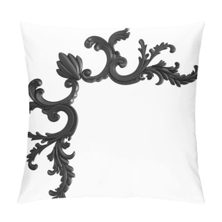 Personality  Black Ornament On A White Background. Isolated Pillow Covers