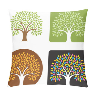 Personality  Tree Logo Illustration Pillow Covers
