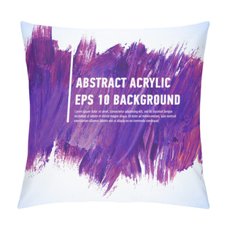Personality  Vector Acrylic Violet Ink Spot. Wet Brush Stroke On Paper Texture. Dry Brush Strokes. Abstract Composition For Design Elements Pillow Covers